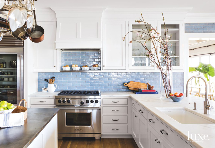 blue backsplash