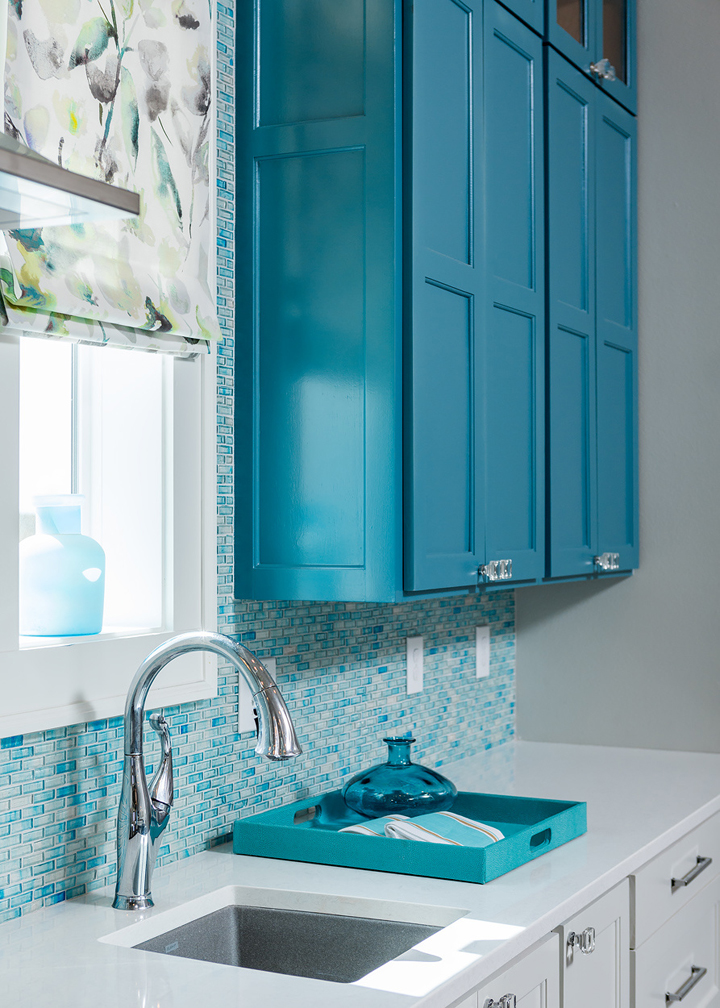 turquoise cabinets