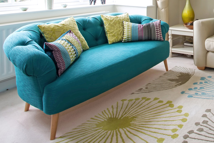 turquoise sofa