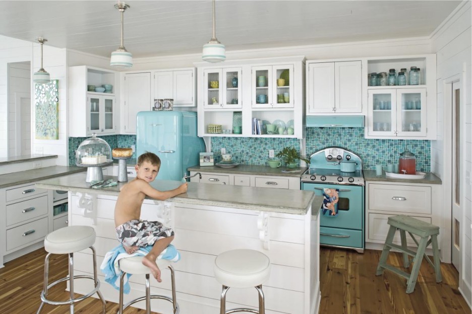 Turquoise Tile Kitchen