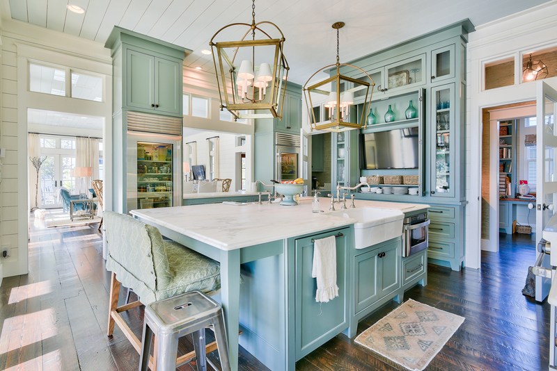 Turquoise and Aqua Kitchen Ideas  Coastal kitchen design, Home